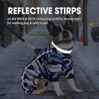 Four Legged Dog Winter Coat for Small Dogs, Warm Puppy Onesie Clothes Christmas, Reflective Turtleneck Dog Jacket with Buckles & D-Rings, Puffer Cold Weather Coat Zipper