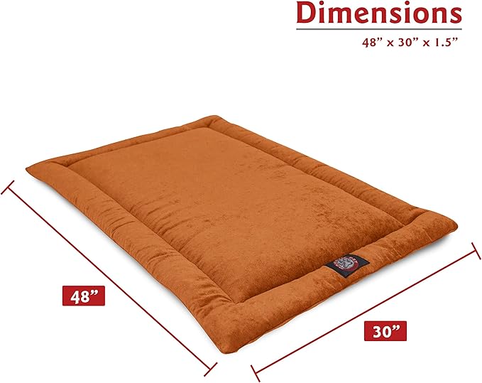 Majestic Pet Orthopedic Memory Foam Dog Crate Mat - Plush Pet Bed Pad for Crates & Kennels | USA Crafted | 48"x30" Villa Orange