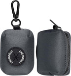 Petmolico Dog Poop Bag Holder Leash Attachment, Dog Waste Bag Dispenser Zippered Pouch, Fits Any Dog Leash, Includes Free Roll of Dog Bags, Poop Bag Dispenser - 2 Pack, Deep Gray