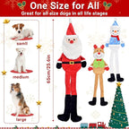 3-Pack Christmas Dog Toys, Tough Dog Squeaky Toys Plush Dog Chew Toys Bundle, Interactive Xmas Dog Toys for Puppy Small Medium Large Dogs