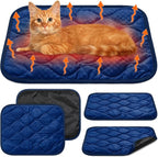 4 Pack Self Warming Cat Mat Self Heating Cat Pad Warm Thermal Pet Bed Washable Dog Crate Pad Body Heat Dog Bed Mat Blanket Non Slip Bottom for Outdoor Indoor Pets