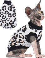 PUMYPOREITY Sphynx Cat Clothes - Stretchy Sweater, Soft Shirt, Pullover Pajamas, Turtleneck for Sphynx, Cornish Rex, Devon Rex - Black, XL