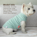 KYEESE 2Pack Waffle Dog Shirts for Small Dogs Stretchy Dog T-Shirts Lightweight Pet Tank Top Sleeveless Striped Dogs Shrit Vest Breathable, Large, Green+Striped