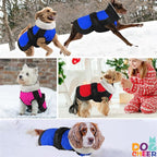 Dogcheer Waterproof Dog Coat, Christmas Dog Winter Jacket, Adjustable Puppy Fleece Coat for Cold Weather, Reflective Turtleneck Snow Jacket for Small Medium Large Dogs - Pink, L
