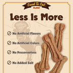 Gootoe Buffalo Dog Treats, Buffalo Bites Bone Shaped 8oz - Natural Low-Fat Chews for Training & Rewards, Limited Ingredient, Resealable Bag, Perfect for Small Dogs & Puppies