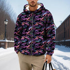 Men's Camouflage Hunting Fleece Lined Hoodie Camo Jackets Zip Up Long Sleeve Casual Winter Coats Hood Outerwear