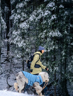 SPACE LION Dog Puffer Jacket, Down Winter Coat, Durable Outdoor Coat for Cold and Windy Conditions, Waterproof, Lightweight Jacket, Adjustable Fit for Small, Medium, Large Dogs(Blue,14/L)
