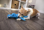goDog Gators Squeaky Plush Dog Toy, Chew Guard Technology - Blue, Small
