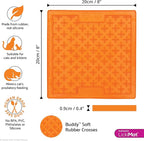 LickiMat Classic Buddy, Cat Slow Feeder Lick Mat, Boredom Anxiety Reducer; Perfect for Food, Treats, Yogurt, or Peanut Butter. Fun Alternative to a Slow Feed Cat Bowl or Dish, Orange