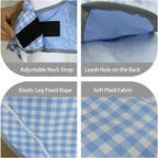 MAMORE Dog Raincoat Reversible,Waterproof Dog Rain Coat Hooded Slicker Poncho with Reflective Strip, Plaid Double Layer Rain Jacket for Small Medium Large Dogs (Light Blue, Large)