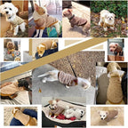 Jecikelon Dog Clothes Dogs Sweater Soft Puppies Clothing Winter Puppy Sweaters Warm Outfit for Dogs Small XXS XS Cat Apparel (Khaki, XL)