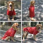 Lovelonglong Cool Dog Leather Jacket, Warm Coats Dogs Windproof Cold Weather Coats for Large Medium Small Dogs, Miniature Schnauzers Clothing Red L