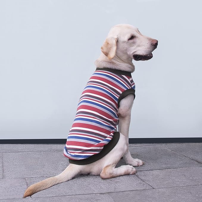 Extra Large Dog T Shirts Clothes Sleeveless Tank Top Vest for Labrador Rottweiler Great Dane, Red, 3X-Large