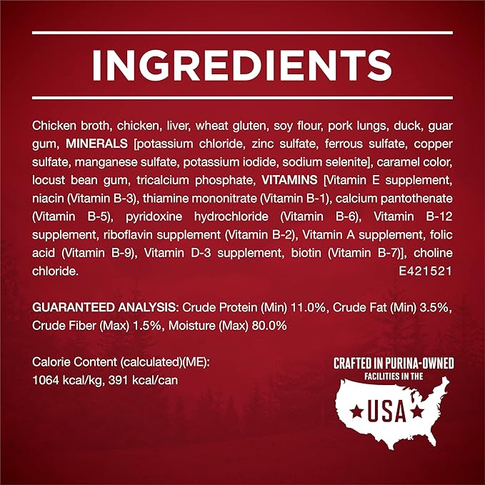 Purina ONE High Protein Wet Dog Food True Instinct Tender Cuts in Dog Food Gravy With Real Chicken and Duck - (Pack of 12) 13 oz. Cans