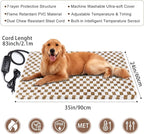 MIXJOY Pet Heating Pad, 11 Adjustable Temperature Dog Heated Pad Indoor with Timer, Heating Pad for Dogs Cats, Electric Cat Heat Pads with Washable Cover, Heated Pet bed-35''x24'', Large