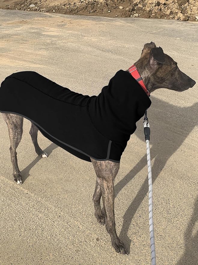 Esobo Fleece Dog Apparel Winter Warm Dog Coat Doggie Turtleneck Cozy Jacket Soft Shirt Vest Stylish Pet Outfits for Small Medium Large Dogs Black