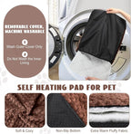 4 Pcs Self Heating Cat Pad Self Warming Cat Bed Dog Heating Pad Washable Thermal Pet Mat for Indoor Outdoor Pet 16 x 20 Inch Removable Non Slip(Coffee)