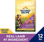 Nature's Recipe Grain Free Dry Dog Food, Lamb, Sweet Potato & Pumpkin Recipe, 12 lb. Bag