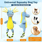 Squeaky Dog Toys for Large Dogs- Tough Squeaky Dog Toys to Keep Them Busy- Durable Plush Stuffed Chew Toy for Boredom, Tug of-War, for Small Medium Large Dogs (Blue)