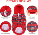 PUPTECK Fall Winter Dog Hoodie Pet Sweatshirt Soft Warm Clothes Fleece Lined with Hat for Small Medium Large Dogs, Pocket Design, Snow S