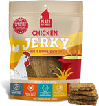 PLATO Pet Treats Jerky Dog Treats - Air-Dried Jerky for Dogs - Delicious, Real Meat Dog Treats - Grain Free - Supports Healthy Digestion - Chicken Jerky with Bone Broth 16oz