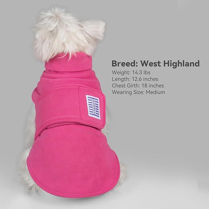 cyeollo Small Dog Sweater, Fleece Dog Sweaters Turtleneck Vest Soft Puppy Sweatshirt Stretchy Pet Fall Autumn Coat Warm Winter Clothes for Small Dogs Girl, Pink M