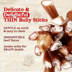 Natural Farm Odor-Free Thin Bully Sticks (12”, 25-Pack) All-Natural Long-Lasting Dog Chews, 100% Beef Pizzle, Grass-Fed, Grain-Free, Protein for Muscle Development & Energy, Perfect for Large Dogs