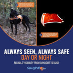 Blaze Orange Dog Vest, Lite Edition. High Visibility Dog Reflective Jacket with Mid Back Coverage. Ideal Hunting Vest, Reflective Gear for Small, Medium, and Large Breeds Helping to Keep Your PUP Safe