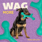 Yomp BallBone MAX: All-Natural Rubber Dog Toy, Nontoxic, Safe for Pet Play (Teal)