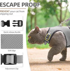 PUPTECK Soft Mesh Cat Vest Harness and Leash Set Puppy Padded Pet Harnesses Escape Proof for Cats Small Dogs Rabbits Bunny, Grey S