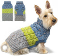 KYEESE Dog Sweater, X-Large (19-27lbs), 3# Green, High-Density Acrylic, Turtle Neck, Color Block, Medium Breeds, Fall Winter Dog Clothes