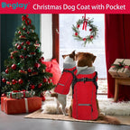 Doglay 2 in 1 Dog Coat with Harness Built-in, Waterproof Dog Winter Jacket with Pocket & Poop Bags, Reflective Adjustable Pet Winter Coat for Small, Medium, Large Dogs