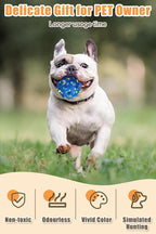 3.7'' Dog Balls for Dogs Aggressive Chewers Indestructible Tennis Durable Bouncy Interactive Dog Toy for Fetch Game Floating Balls (Grey Large)