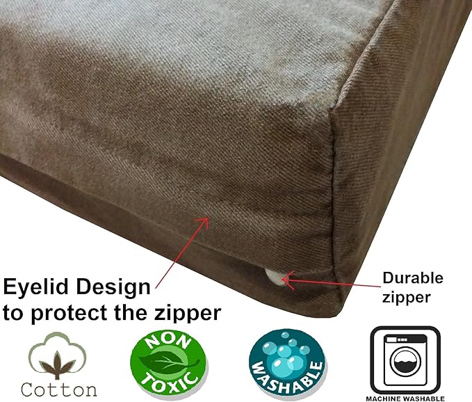 Dogbed4less Orthopedic Gel Cooling Memory Foam Dog Bed with Waterproof Liner and External Durable Denim Cover for Small to Medium Pet 35X20X4 Inches