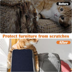 Cat Scratch Furniture Protector - 40" x 13.8" Trimmable Self-Adhesive Cats Claws Scratch Pads, DIY Cat Climbing Couch Protector for Scratch Post Cat Tree Replacement Indoor (Dark Blue)