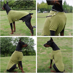 Lovelonglong Ribbed Dog T-Shirt Cotton Knitted Dog Sweaters for All Season Pet T-Shirts for Large Medium Small Dogs Olive Green L