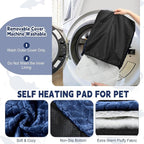 4 Pack Self Heating Cat Pad 16 x 20 Inch Self Warming Cat Bed Non Slip Warm Dog Pad Mat Washable Pet Kennel Crate Bed Mat for Indoor Outdoor Pets(Navy Blue,16 x 20 Inch)