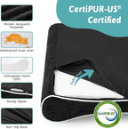 Orthopedic Dog Bed for Large Dogs up to 90 lbs - Removable Washable Cover with Waterproof Lining & Non-Skid Bottom, Cotton-Polyester Blend Boat-Shaped Lounger Mattress, L(45x30x6in), Black