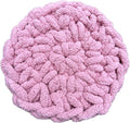 Cat Knitted Bed Mat, Extra-Soft Washable Warm Round Pads Cushions for Indoor Kittens, Cat Trees Towers, Perfect for Kneading and Sleeping (Pink,Medium)