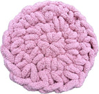 Cat Knitted Bed Mat, Extra-Soft Washable Warm Round Pads Cushions for Indoor Kittens, Cat Trees Towers, Perfect for Kneading and Sleeping (Pink,Medium)