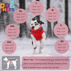 Dogcheer Dog Coat with Harness, Waterproof Warm Dog Winter Jacket with Pockets, Reflective Pet Fleece Jacket Turtleneck Snowsuit for Small Medium Large Dogs - Red, L