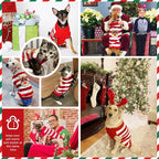 PETCARE Reindeer Christmas Dog Sweater Red Striped Cat Sweater Cartoon Elk Pet Vest Holiday Dog Clothes Puppy Sweaters for Small Medium Large Dogs Cats Fall Winter Outfits Xmas Dogs Costume,Medium