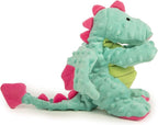 goDog Dragons Squeaky Plush Dog Toy with Chew Guard Technology, Durable Fabric & Squeaker for Active Play, Seafoam, Large