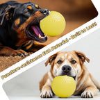 Dog Balls, EVA Dogs Toy Ball for Aggressive Chewers, 5 Inch Durable High Elasticity Interactive Ball for Training Dog Catch and Fetch, Floatable Toy for Medium and Large Dogs Puppies (Yellow)