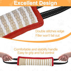 ToLanbbt Dog Tug Toy Bite Jute Pillow Pull Toy with 2 Strong Handles Perfect for Tug of War, Puppy Interactive Play, Tear Resistant Bite Training for Small Medium Large Dogs (Red-Line)