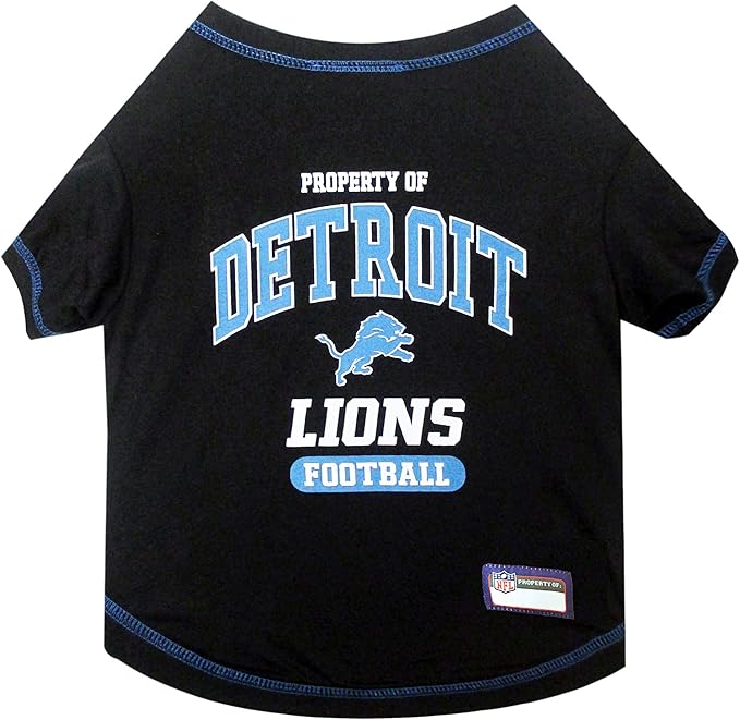 NFL Detroit Lions Dog T-shirt Small. - Licensed Shirt for Pets Team Colored with Team Logos- Premium Stretchable Materials for the comfort of your Dog & Cat