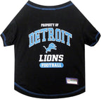 NFL Detroit Lions Dog T-shirt Small. - Licensed Shirt for Pets Team Colored with Team Logos- Premium Stretchable Materials for the comfort of your Dog & Cat