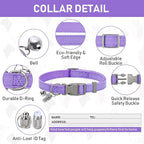 GAMUDA Small Pet Harness Collar and Leash Set, Step in No Chock No Pull Linen Fabric Soft Mesh Dog Vest Harnesses Reflective for Dogs Puppy Cats Kitten Rabbit (Purple, XXS)