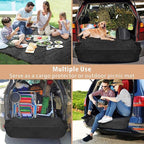 F-color SUV Cargo Liner for Dogs, Upgraded Extra Large Water Resistant Pet Cargo Cover Dog Seat Cover Mat for SUVs with Bumper Flap Protector, Non-Slip, Wear-Proof, Universal Fit, Black