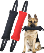 Clysoru Dog Tug Toy Dog，Double Pack Tough Jute Bite Pillow Training Equipment - Puppy to Large Dogs Interactive Toy. (Red Black)